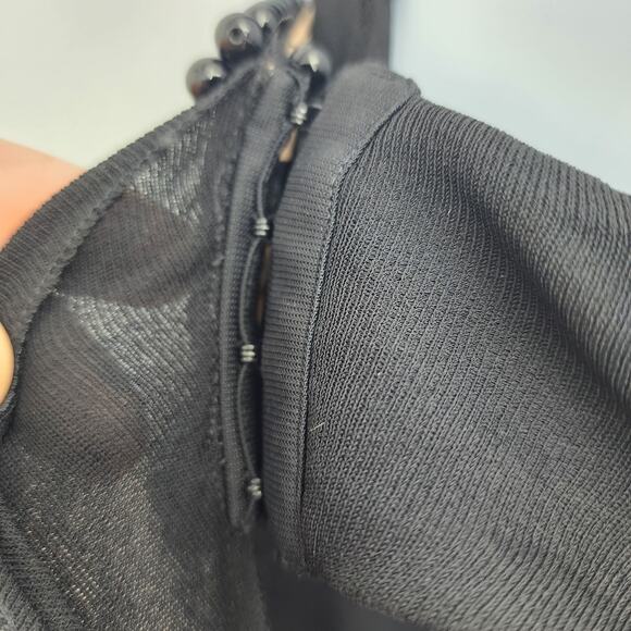 Alberta Ferretti Beaded Halter Neck Wrap Black Cocktail Dress Size 6 NWT - Picture 3 of 9